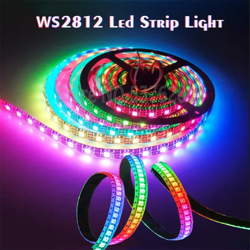 1m 2m 3m 4m 5m WS2812B WS2812 Led Strip,Individually Addressable Smart RGB Led Strip,Black/White PCB Waterproof IP30/65/67 DC5V