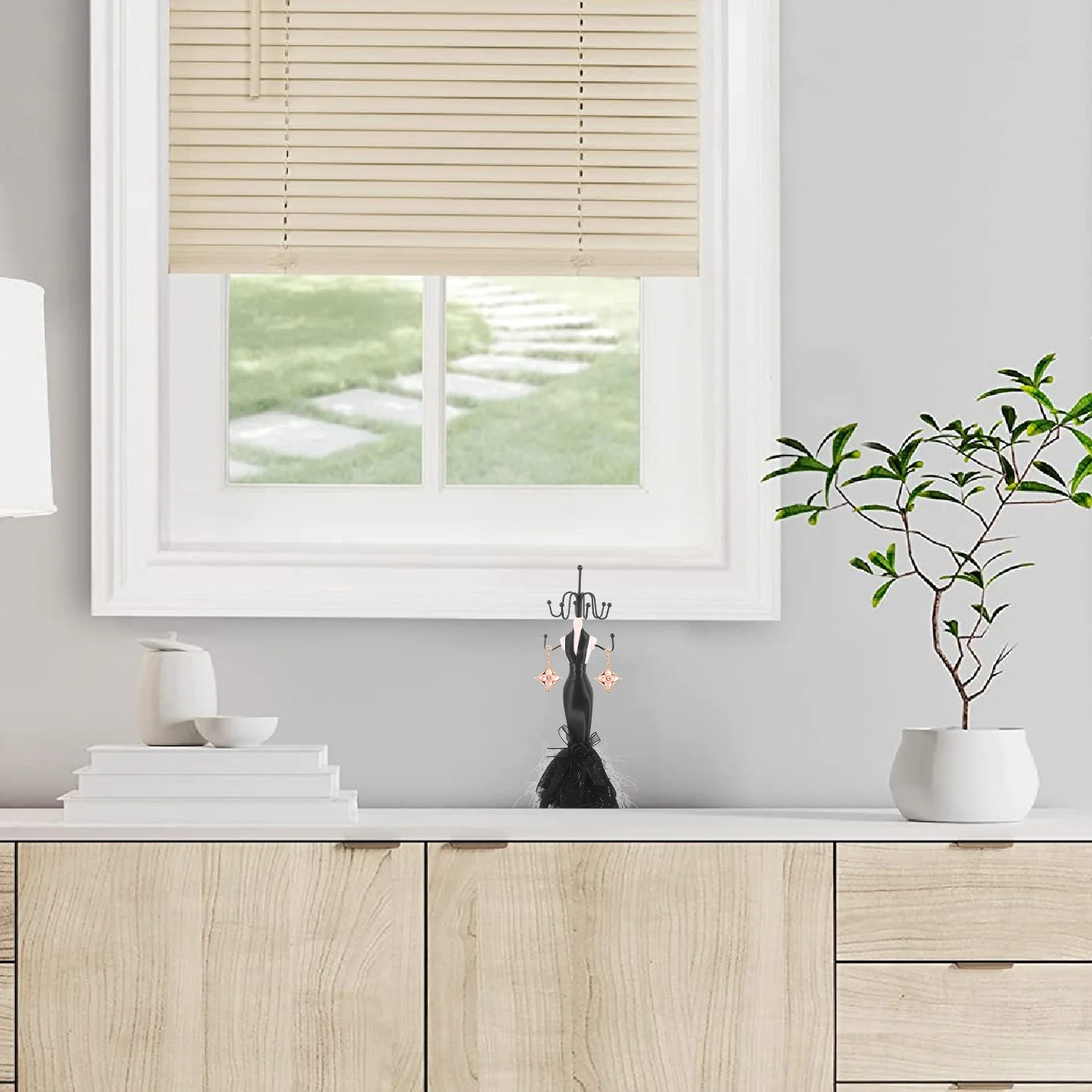 

Держатель для ожерелья и сережек, маленькая стойка для манекена, вешалка для ювелирных изделий, крючок, компактная подставка для ювелирных изделий для продажи домашнего использования