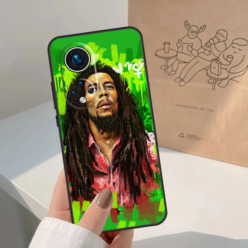 Reggae Bob Marley For Huawei P20 P30 P40 P60 Pro P Smart Nova 9 5T Honor 70 90 50 Magic5 Lite X7a X9a X8a Case