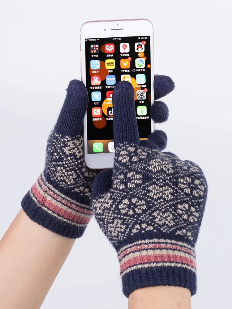 3 قطعة الشتاء وشاح محبوك قفازات للنساء صوف مبطن طقم قبعات مريحة لينة عادية الدافئة الأحمر قفازات مجموعة في الهواء الطلق يندبروف مجموعة