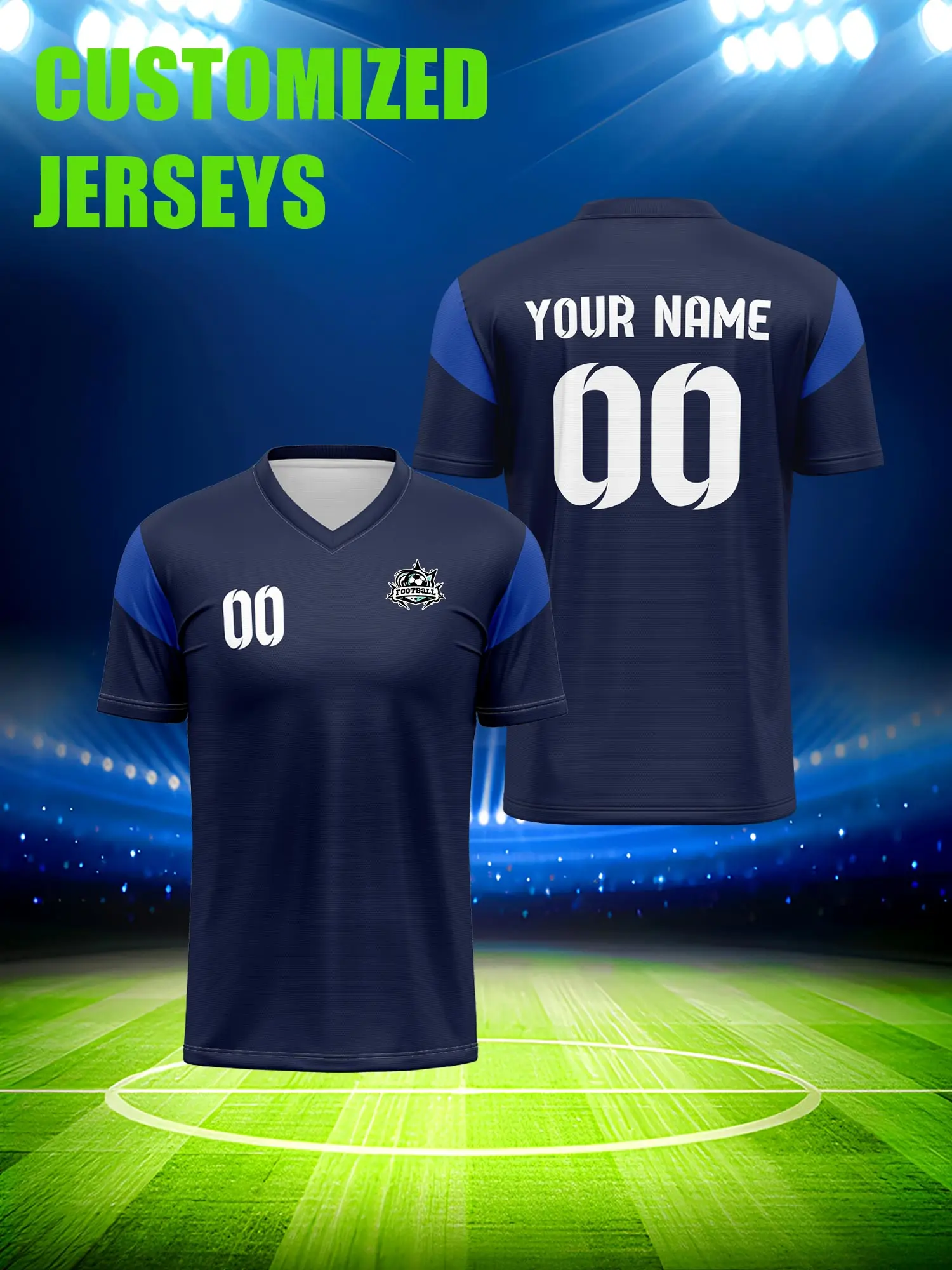 

Футболка для футбола с индивидуальным изображением, номером и именем, спортивная, облегающая, свободного кроя, униформа для болельщиков.