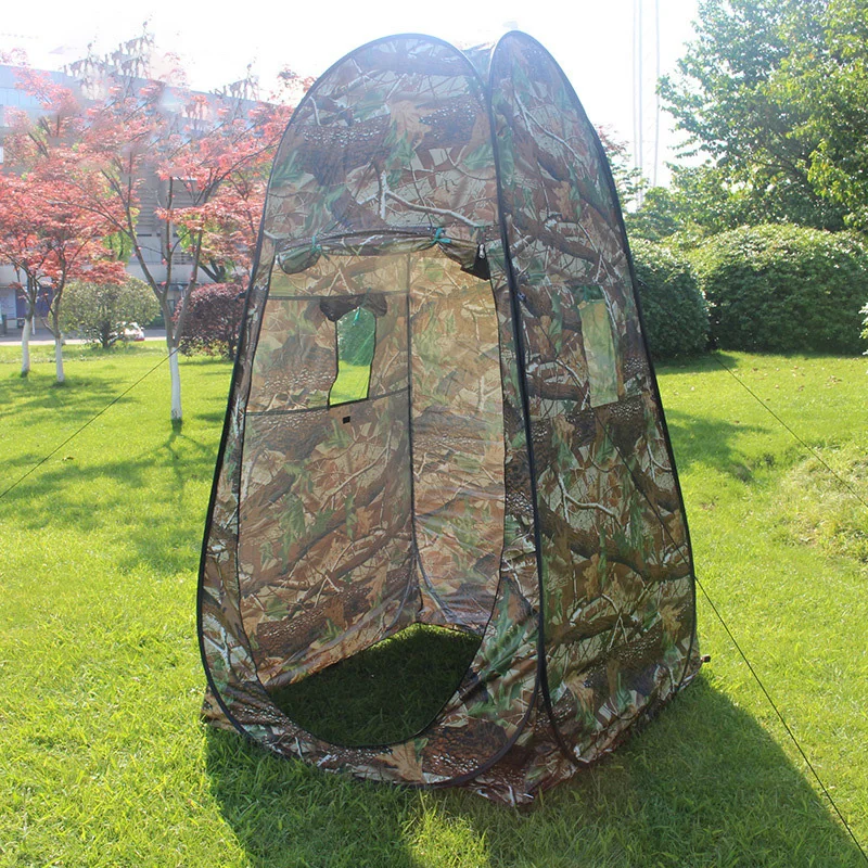 

Single Hide Portable Privacy Shower Toilet Camping Pop Up Tent UV Function Camouflage Outdoor Dressing Photography Fishing WC