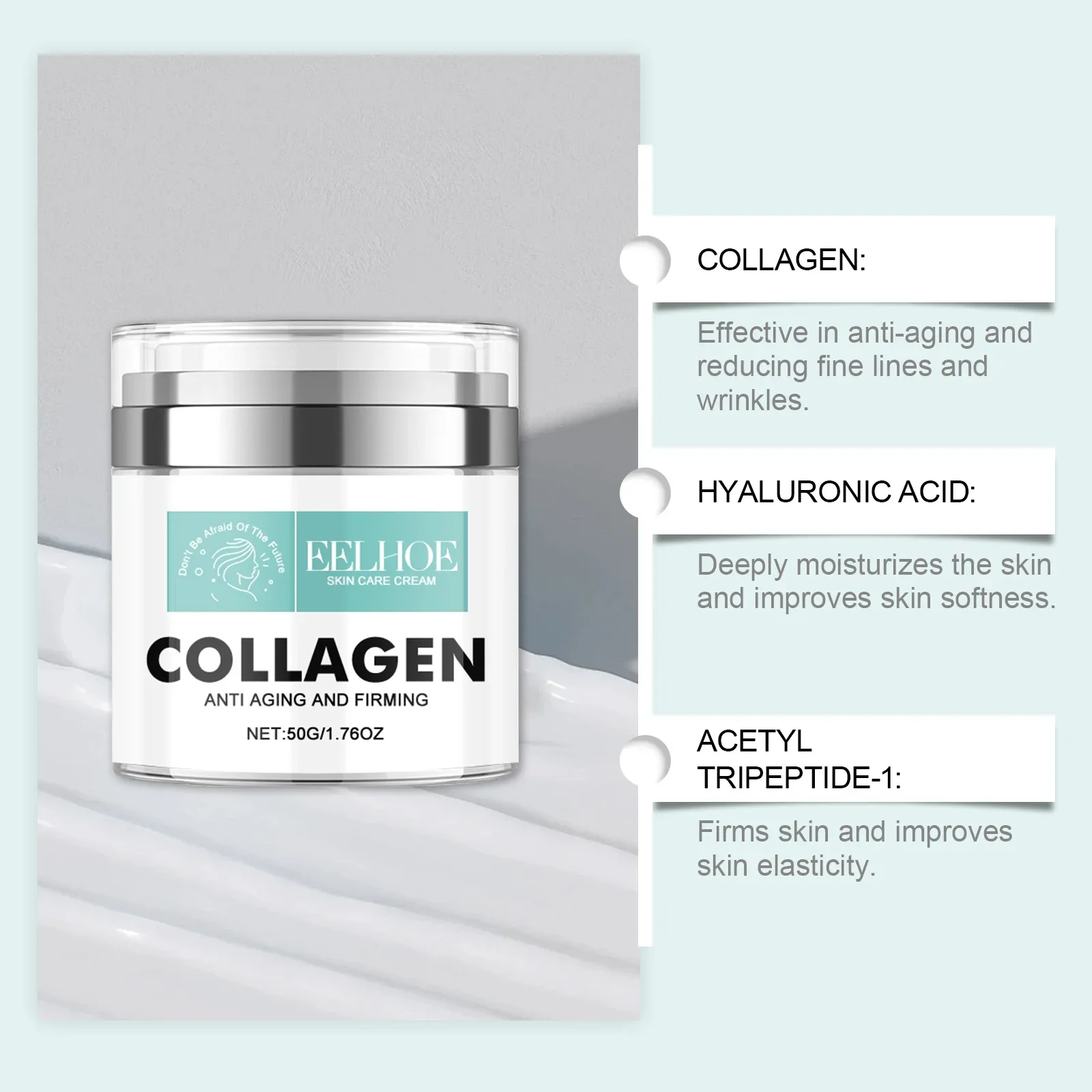 

Moisturizing Cream with Collagen & Powerful Anti-Aging Ingredients Reduce Wrinkles Smooth and Firm Your Skin with Deep Hydration