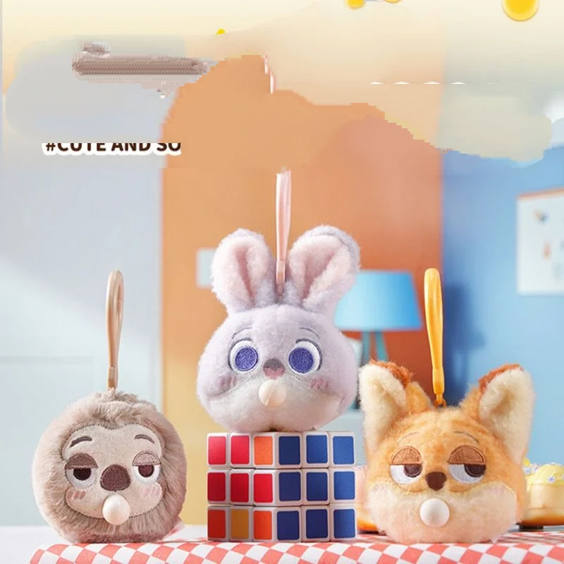 

Disney Zootropolis Judy Hopps Nick Wilde Plush Toy Keychain Bubble Gum Series Decorative Backpack Pendant A Birthday Gift