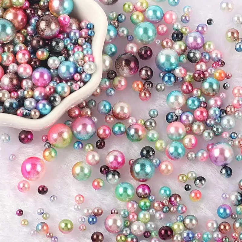 Random Mix 3-10mm 10g No Hole ABS Imitation Pearl Bead For Jewelry Making  Brush Nail Art Make Up  DIY Crafts Decor  F0912