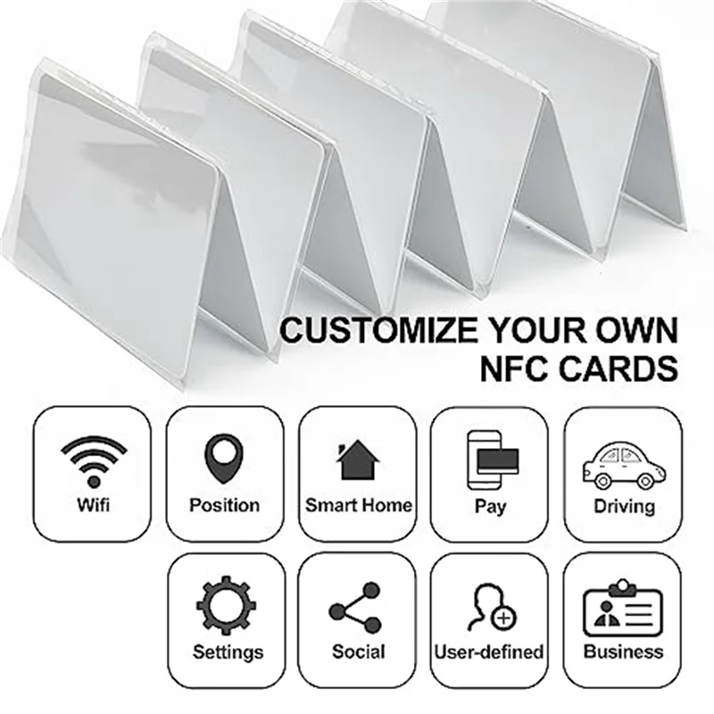 -شام 500 قطعة من بطاقات NTAG215 NFC فارغة 215 بطاقة NFC 215 علامة بطاقات NFC قابلة لإعادة الكتابة ذاكرة 504 بايت لجميع Devi التي تدعم NFC