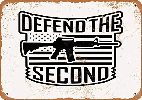 Wall-Color  Metal Sign - Defend The Second Amendment - Vintage Look