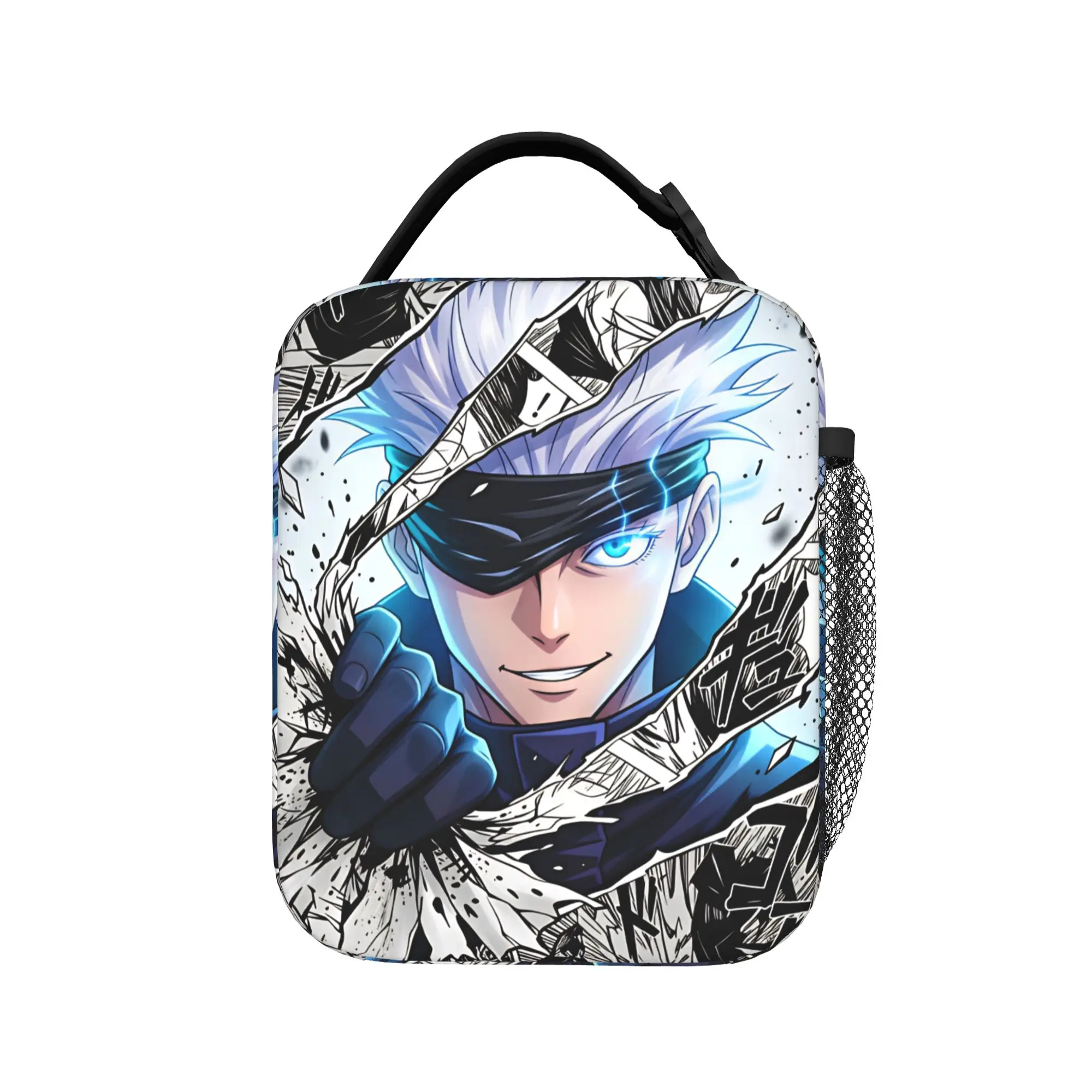 Satoru Gojo Comic Animation Lunch Bag  Portable Lunch Box Child Outdoor Picnic Graphic Cooler Bag Casual Oxford Tote Food Bags