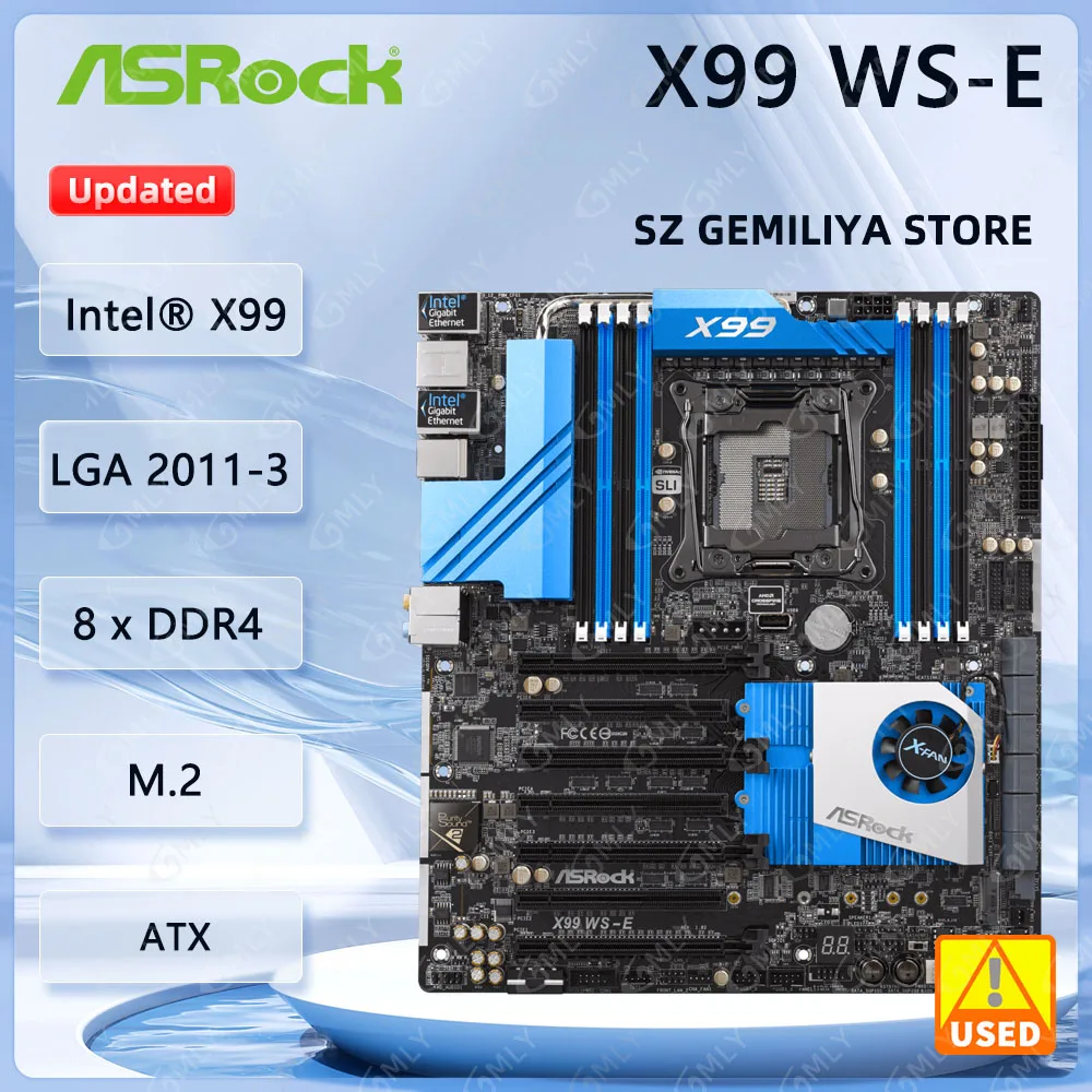 

ASROCK X99 WS-E Рабочая станция Материнская плата Intel X99 128 ГБ DDR4 3200 LGA 2011-v3 USB 3.1 CEB Поддержка процессора ntel Xeon E5-1600 используется