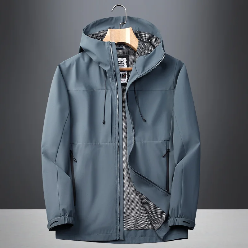 Military Windproof Waterproof Bomber Jacket Men Outdoor Sweatshirt Hooded Windbreaker Zip Outerwear Loose Luxury Brand Clothing