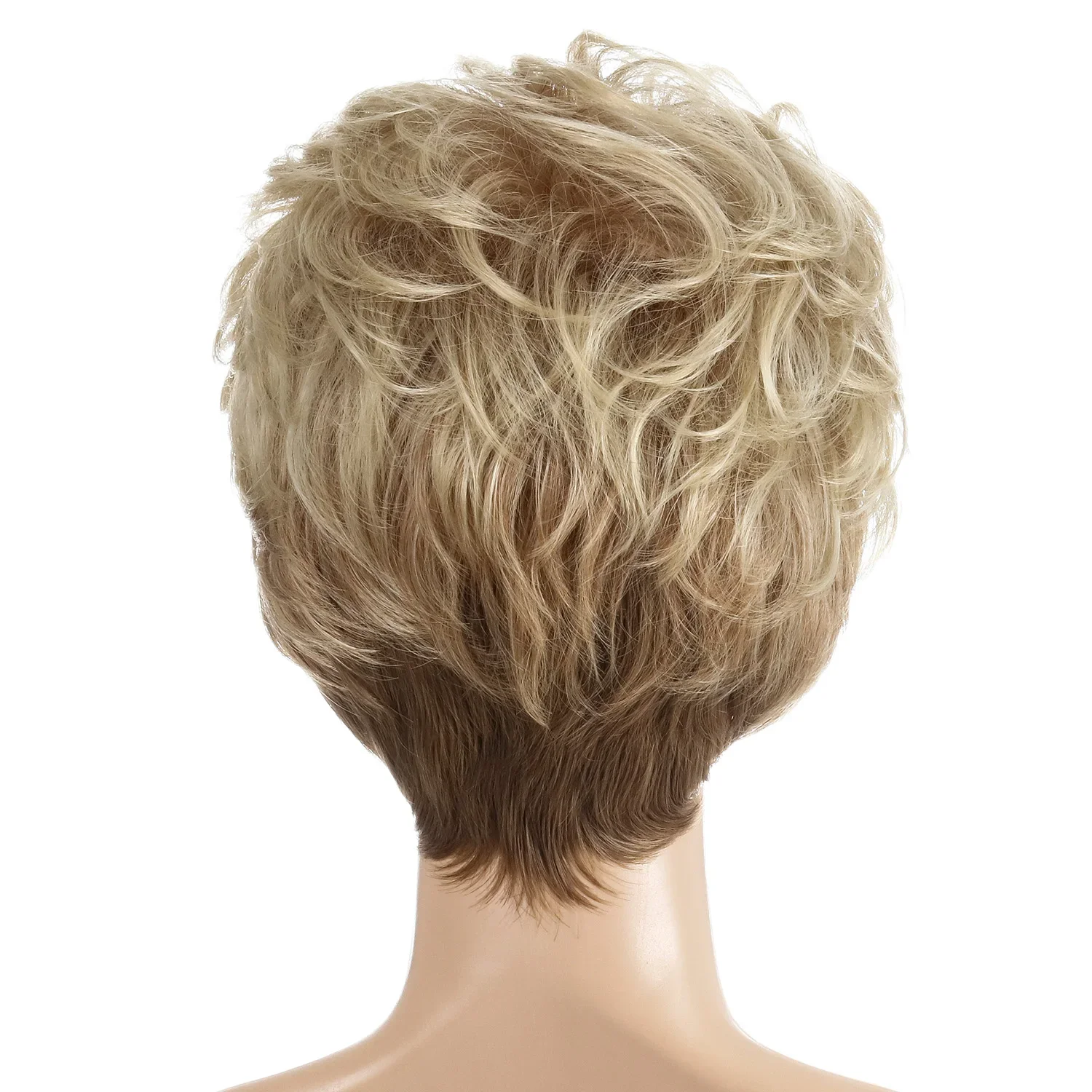 Female Short Blonde Curly Wig Short Curly Hair Wig for Women Short Fashion Sythenic Wigs with Bangs Costume Party Wig Daily Use