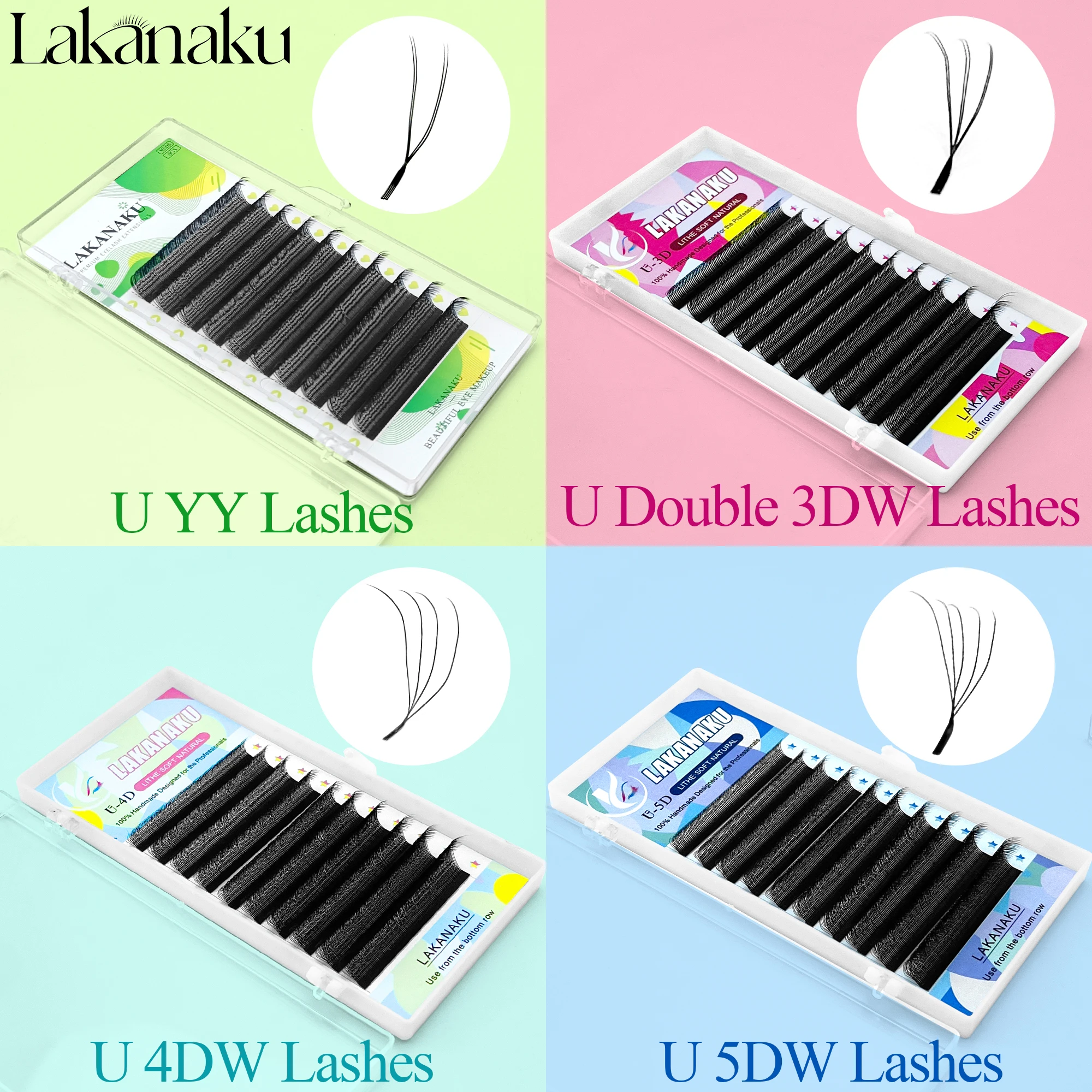 LAKANAKU U Style YY 4D 5D 6D E - Eyelash Extension Volume Styles 评论和价格