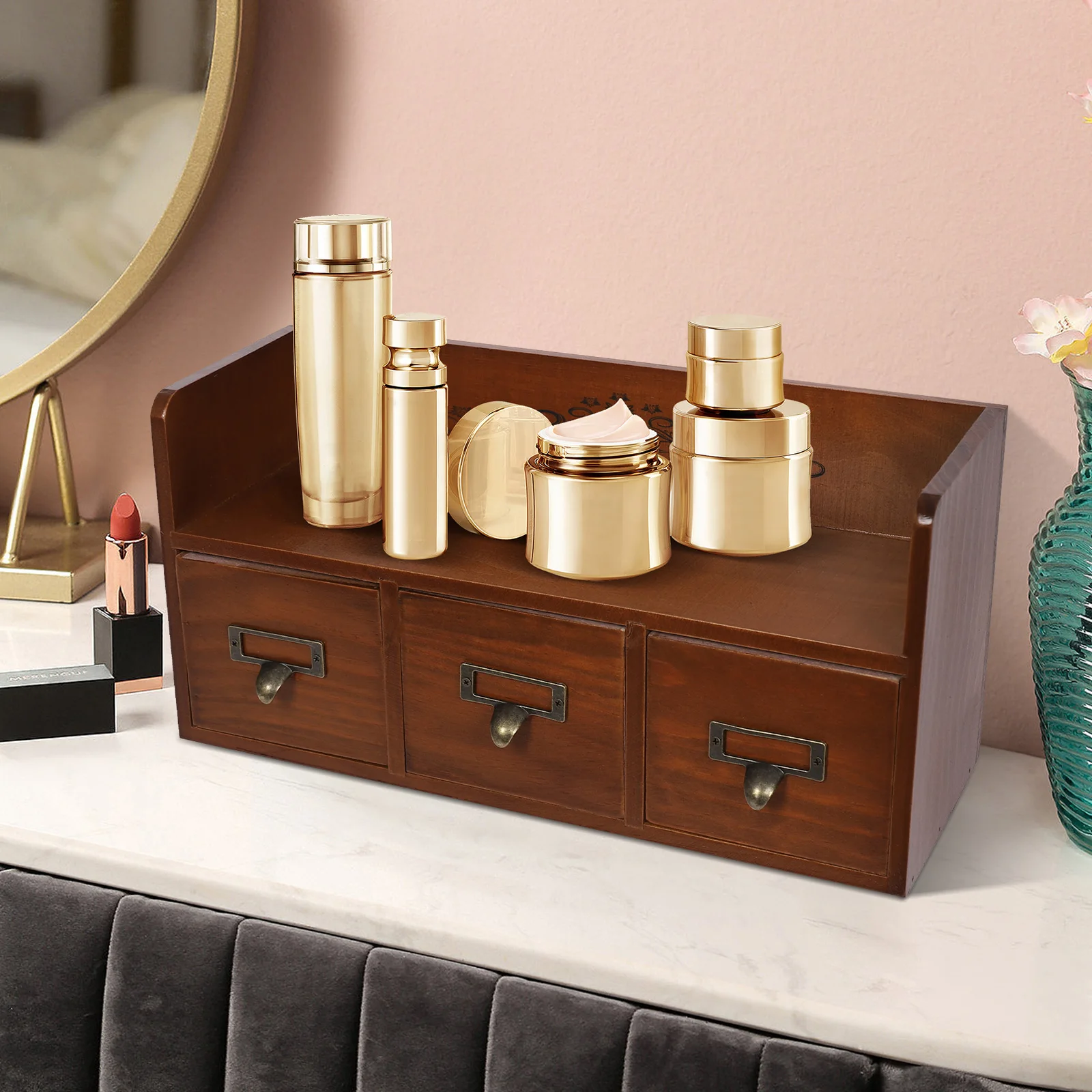 Armadietto organizer da scrivania vintage, organizer per forniture multistrato, armadietto salvaspazio per ufficio domestico