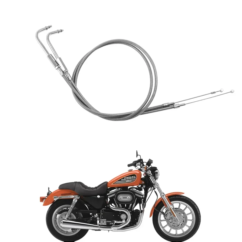 

Для Harley Sportster XL883 XL1200 2002-2014 мотоцикл 90 см трос дроссельной заслонки из нержавеющей стали запчасти для мотоциклов