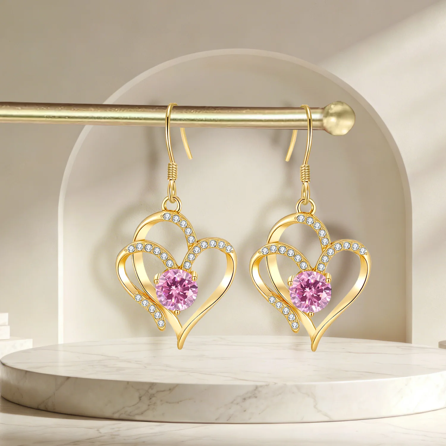 LAMVOICE Valentinstagsgeschenk für hochwertigen Schmuck, 2 Karat Zirkonia, hypoallergener Haken, Designerartikel von hoher Qualität