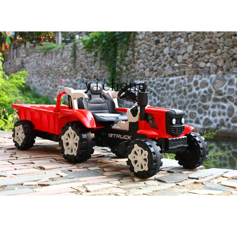 Tqh Tractor Baby's Toy Car Large Children's Electric Oriental Red Mortar