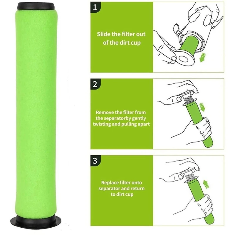 2 مجموعة استبدال قابل للغسل الأوساخ بن عصا تصفية ل Gtech Airram Mk2 و Air Ram MK2 K9 مكنسة كهربائية لاسلكية مرشحات