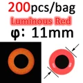 200pcs 11mm Red