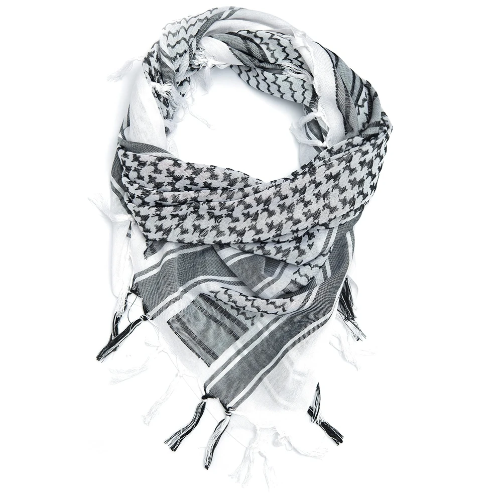 Tactical Arab Shemagh Military Scarf Outdoor Hiking Army Desert Scarves Muslim Hijab for Men Women Windproof Scarf With Tassel