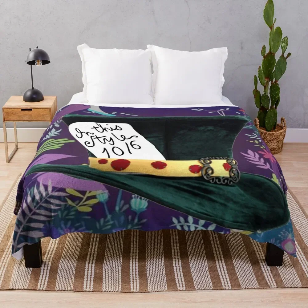 

Mad Hatter Throw Blanket Soft Plush Plaid blankets and throws Blankets