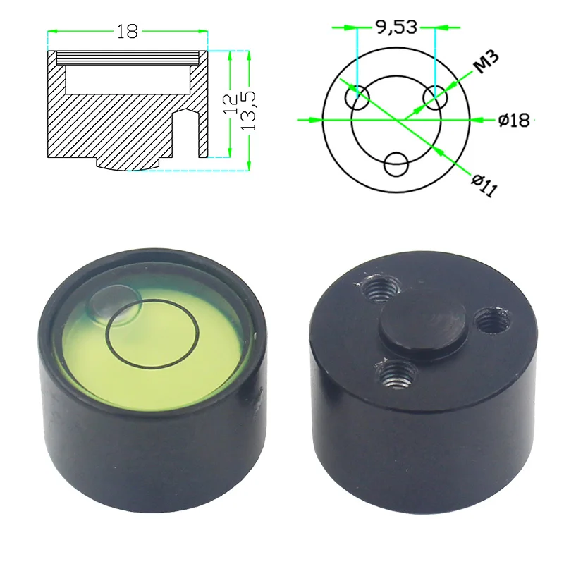 QASE Base Blisters Prism Spirit Level Bubble Diameter 18mm Height 13.5mm For Total Station Base Centre Pole Accessories 1PCS