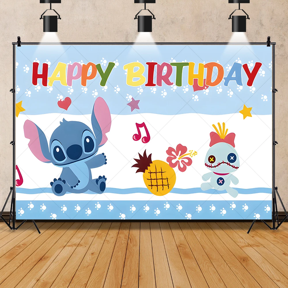 Lilo And Stitch Theme Custom Background Cartoon Anime Character Hawaiian Hula Boy Girl Birthday Party Photography Banner