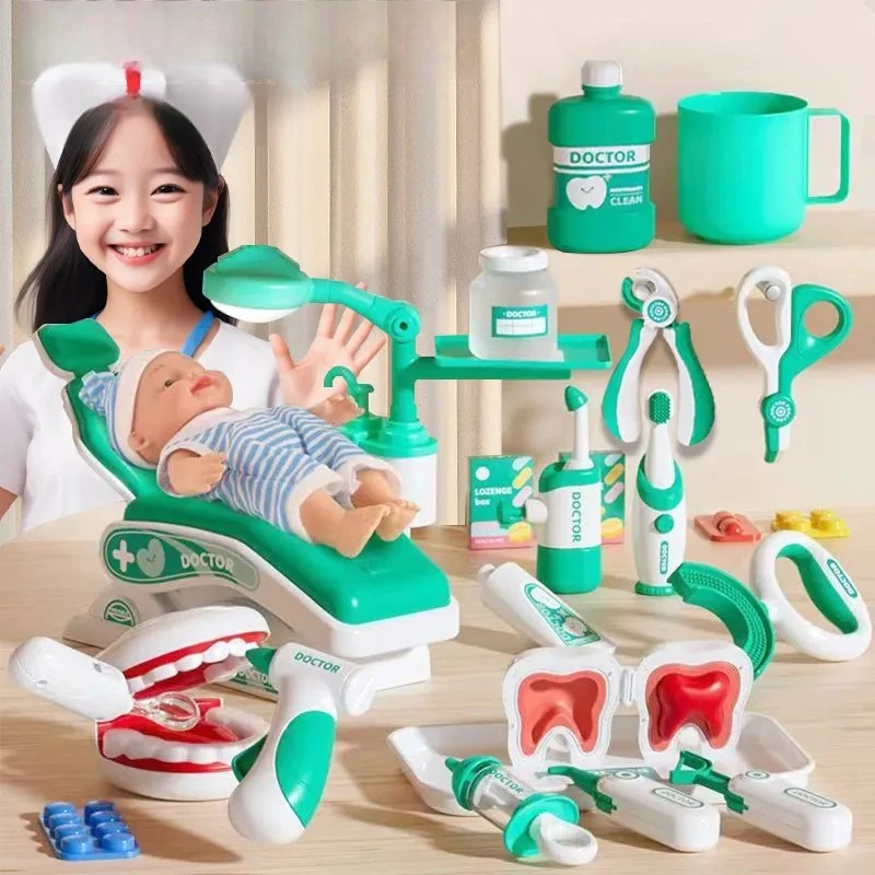 

Детский набор для игры в стоматолога, игрушки для ролевых игр в доктора, набор для ухода за зубами для малышей, развивающий подарок для раннего обучения для мальчиков и девочек