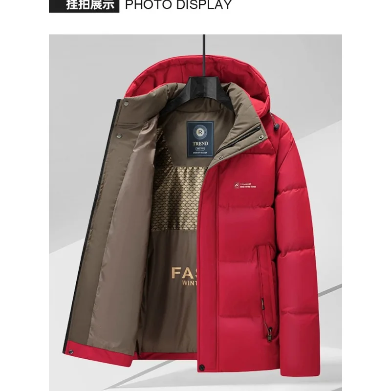 

Fashionable and Versatile Winter Cotton Jacket, Men's Hooded Warm and Thick Pocket Cotton Jacket Top