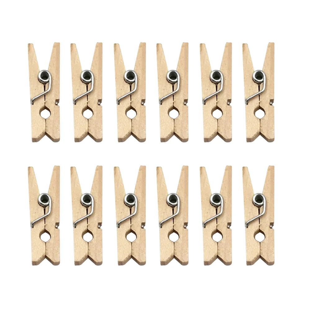 

200PCS 8x25mm Wooden Clip DIY Wooden Decorative Clip Photo Folder DIY Photo Wall Clip