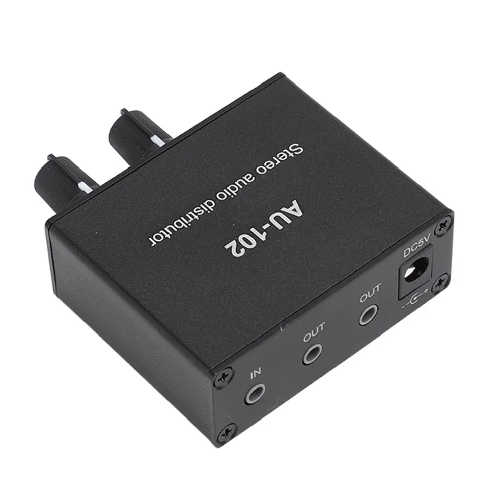 1 Input 2 Output 2 Channel Sound Amplifier 3.5mm Plug and Play Stereo Sound Distributor Independent Control Sound Preamplifier