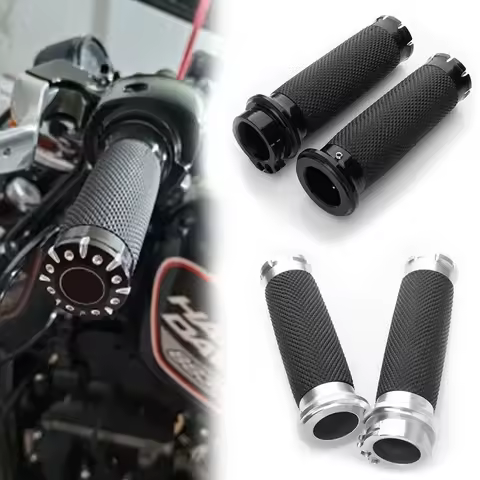 1 Inch Motorcycle Hand Grips Black Handlebar Grips Motorcycle Throttle Grip For Harley Sportster 883 1200 Touring Dyna Softail