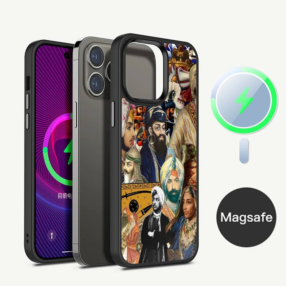 Nihang Singh Sikh Warrior Phone Case Magnetic Case For iPhone 16 14 13 12 11 15 Pro Max Plus For Magsafe Wireless Charge Cover