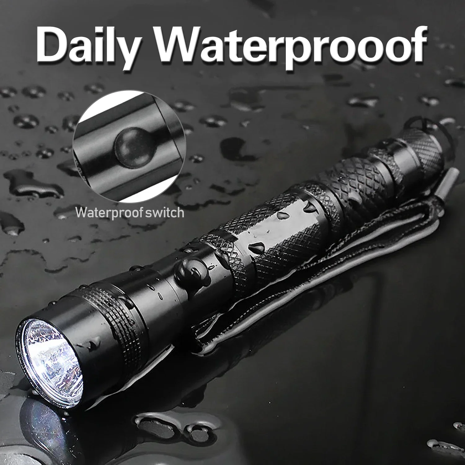 Powerful LED Flashlight Long Range Outdoor Emergency Light Portable Torch Work Light Tactical Flashlights No Battery Include