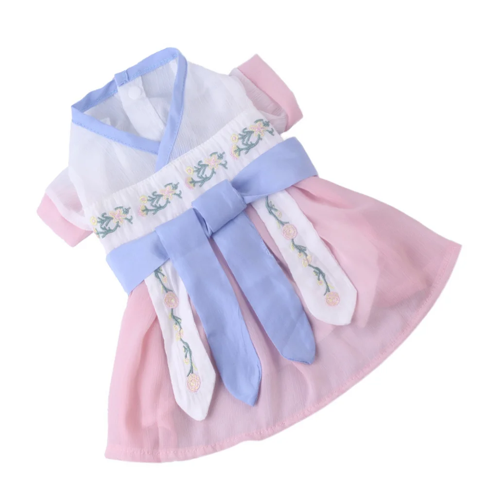 

Pet Costume Cat Chinese Traditional Skirt Elegant Decorative Clothing Fine Workmanship Breathable Easy on Off Daily Use