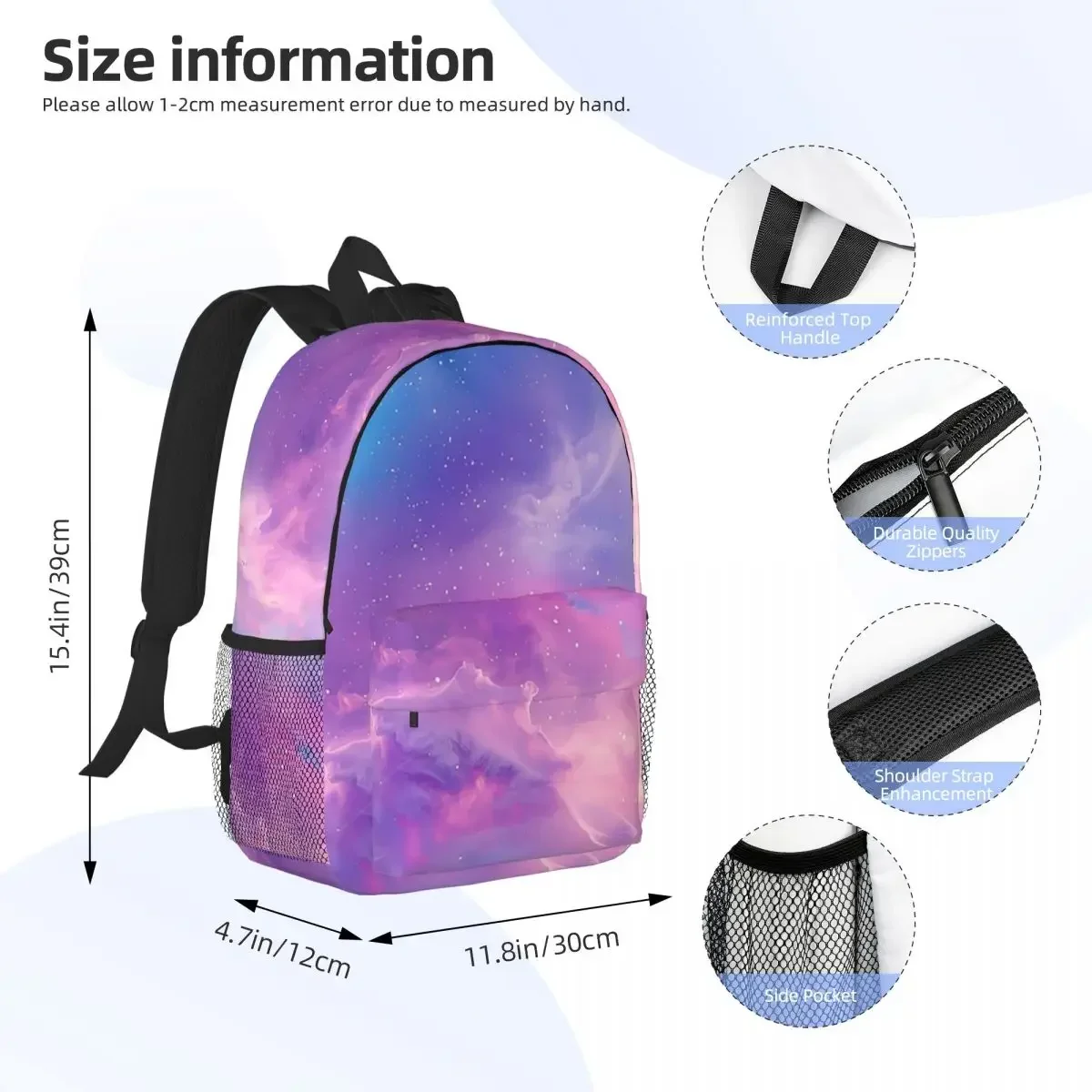 Celestial Serenade The Dance Of Nebulae Backpacks Boys Girls Bookbag Cartoon Children School Bags Travel Rucksack Shoulder Bag