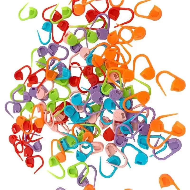 

100pc Hot sell Mix Color Plastic Knitting Tools Locking Stitch Markers Crochet Latch Knitting Tools Needle Clip Hook