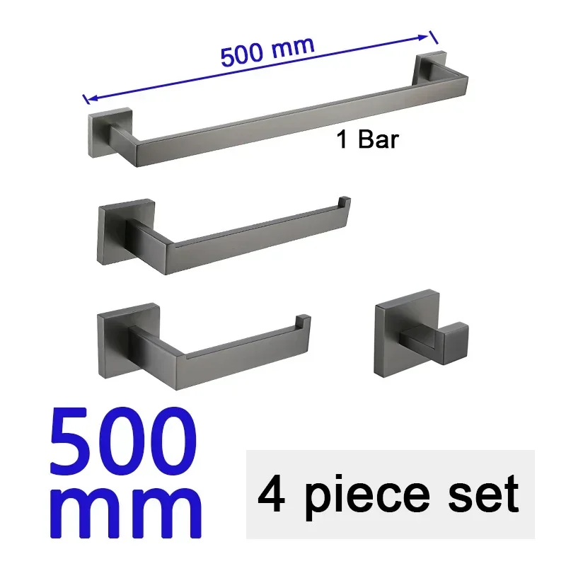 Gunmetal roestvrij staal badkameraccessoire hardware handdoekenrek, toiletrolhouder, badjashaak, handdoekstang