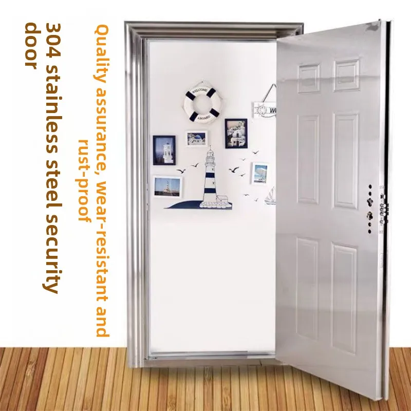 ประตูสแตนเลส 304 หนาพิเศษ ป้องกันการโจรกรรม ประตูเดี่ยว ประตูระเบียง ประตูทางเข้า