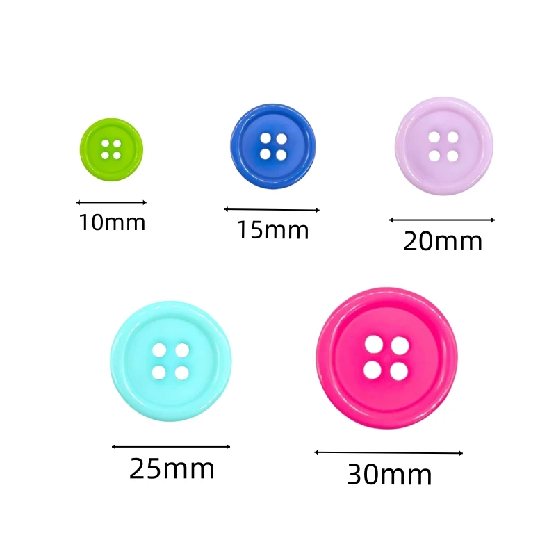 10/15/20/25/30 مللي متر أزرار خياطة بلاستيكية ملونة مستديرة 4 ثقوب زر DIY بها بنفسك الحرف سجل القصاصات ديكور المنزل الملابس الخياطة Accesso