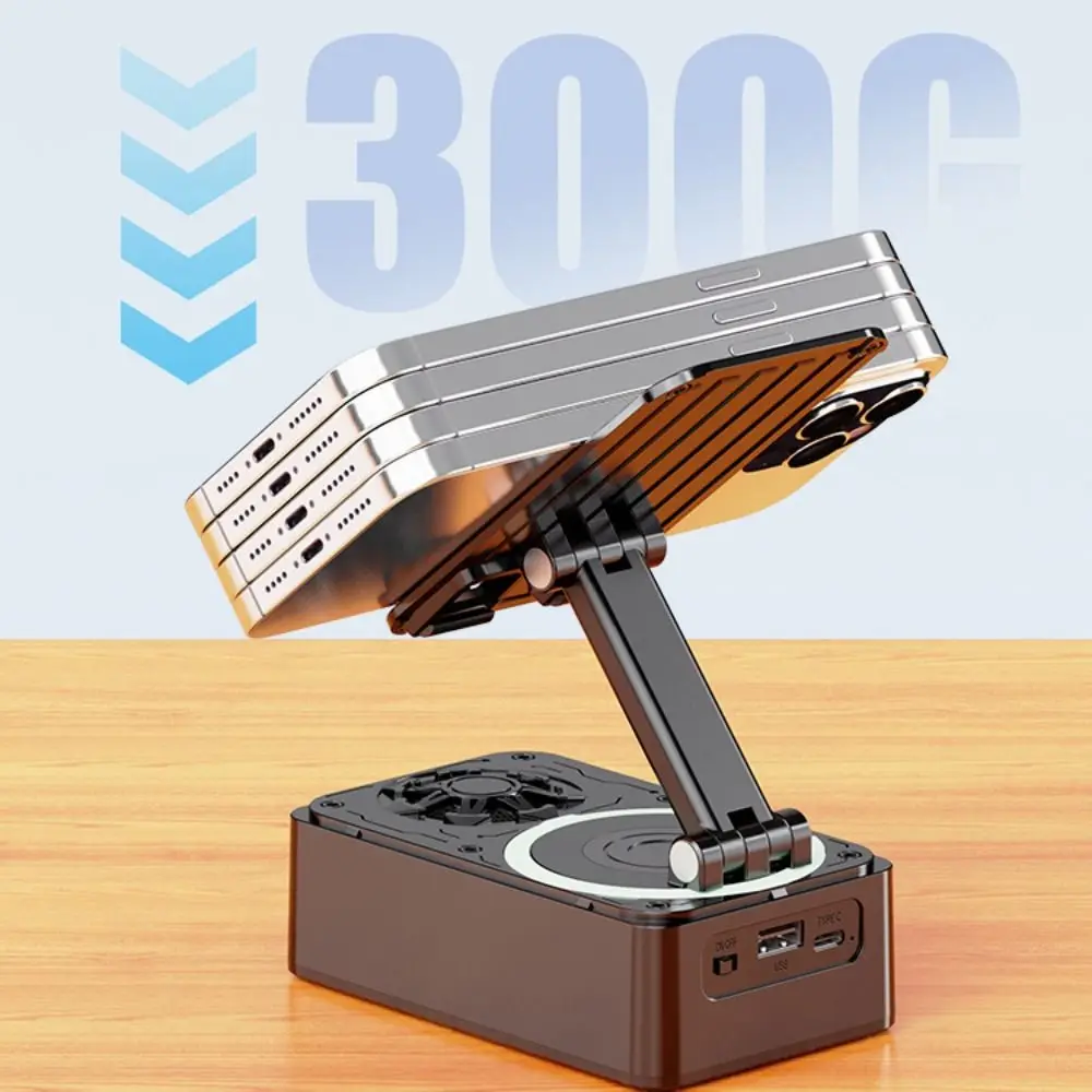 Foldable 3 in 1 Phone Holder Rotating Multi-Function Bluetooth Speaker Phone Stand Portable Anti-Slip Pads