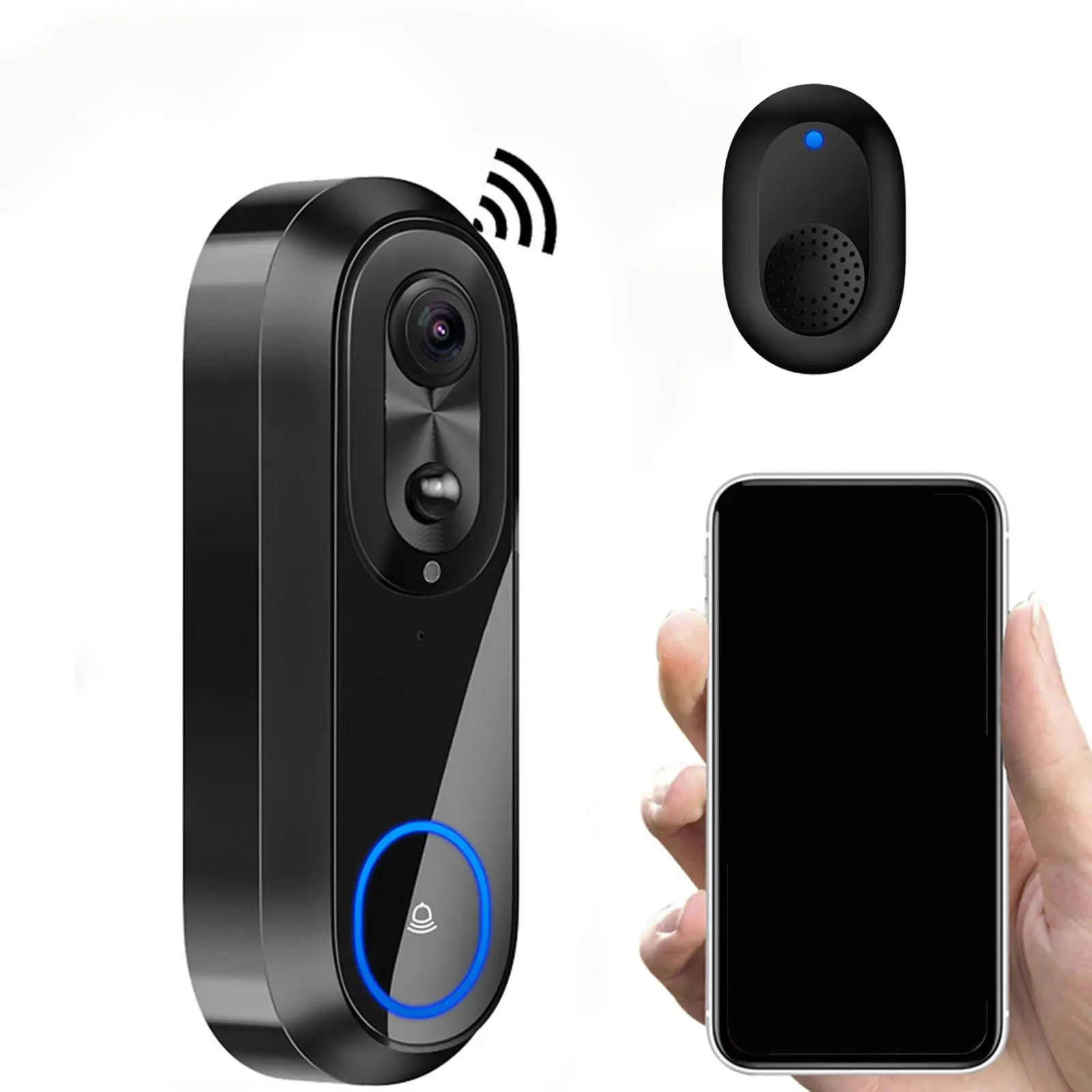 

Video Doorbell Two Way Talk Person and Package Sensors Waterproof Wireless WiFi