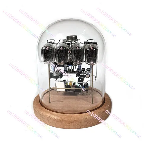 In12 Nixie Tube Clock Cyberpunk Retro Desktop Vacuum-tube Clocks Glass Creative DIY Glow Tube Clock Nostalgic Handmade Gift