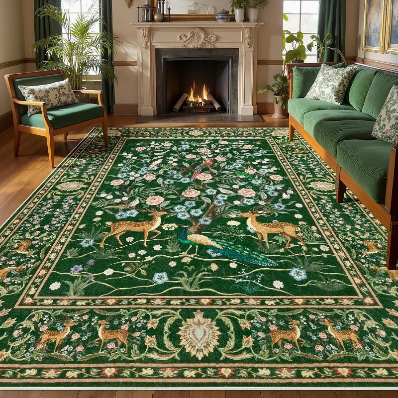 Luxury Retro Animal Living Room Carpet Large Area Bedroom Bedside Floor Mat Soft Washable Sofa Coffee Table Rug Home Decoration