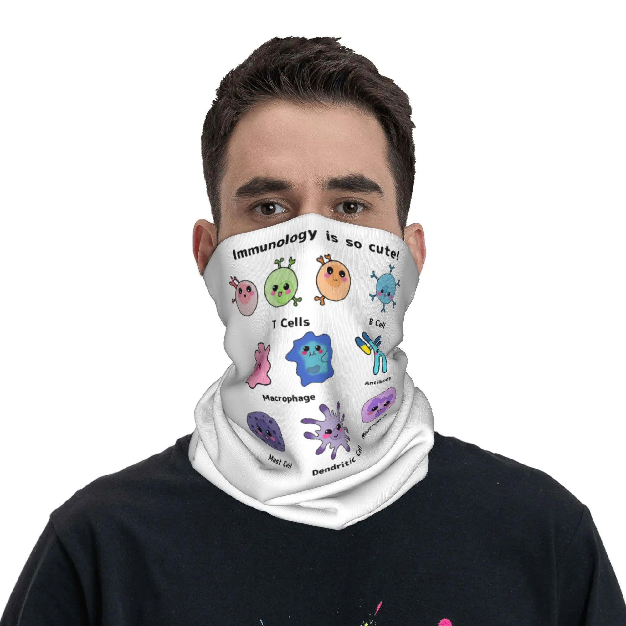 Immunologie is zo schattig Versie 2-bandana-nekhoes Gedrukte magische sjaal Multifunctioneel hoofdband Rijden voor heren Dames Volwassen Winter