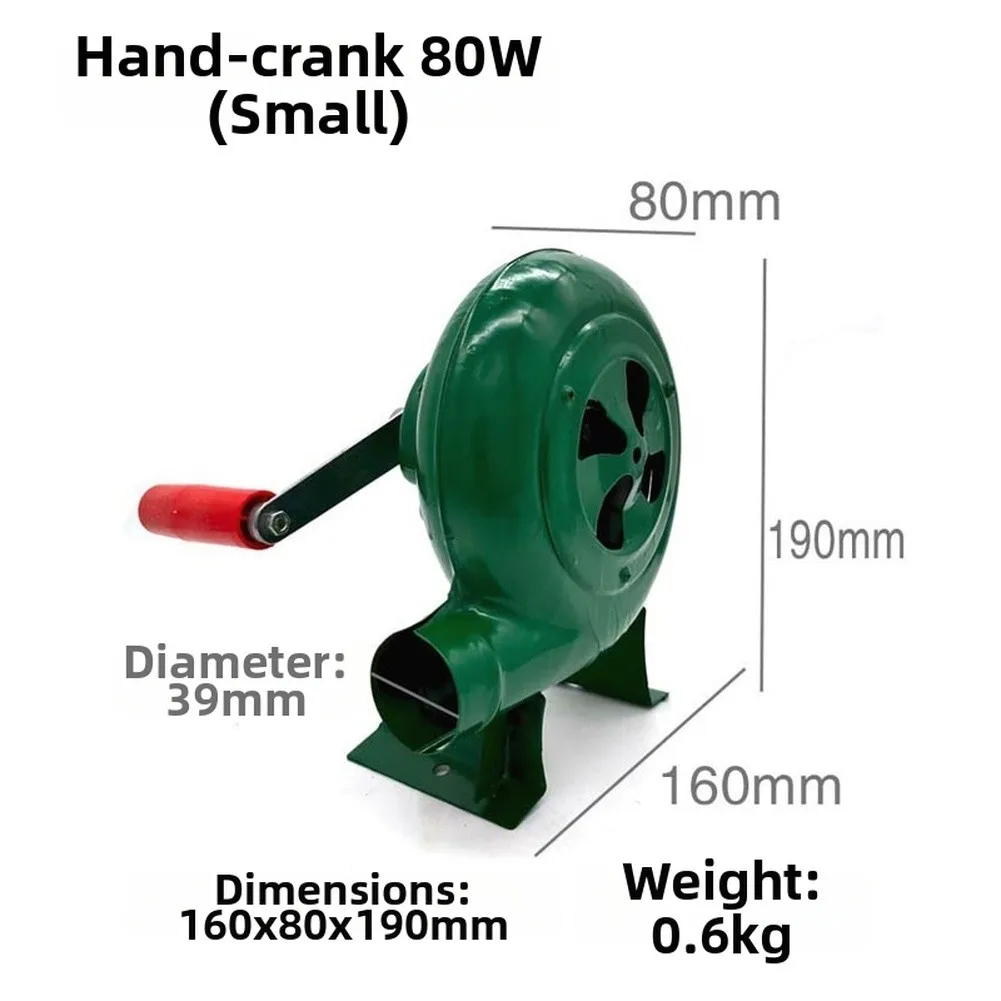 Hand Cranked Iron Blower for BBQ For Grills Fireplaces Camping Stoves and Popcorn Equipment Compact Construction