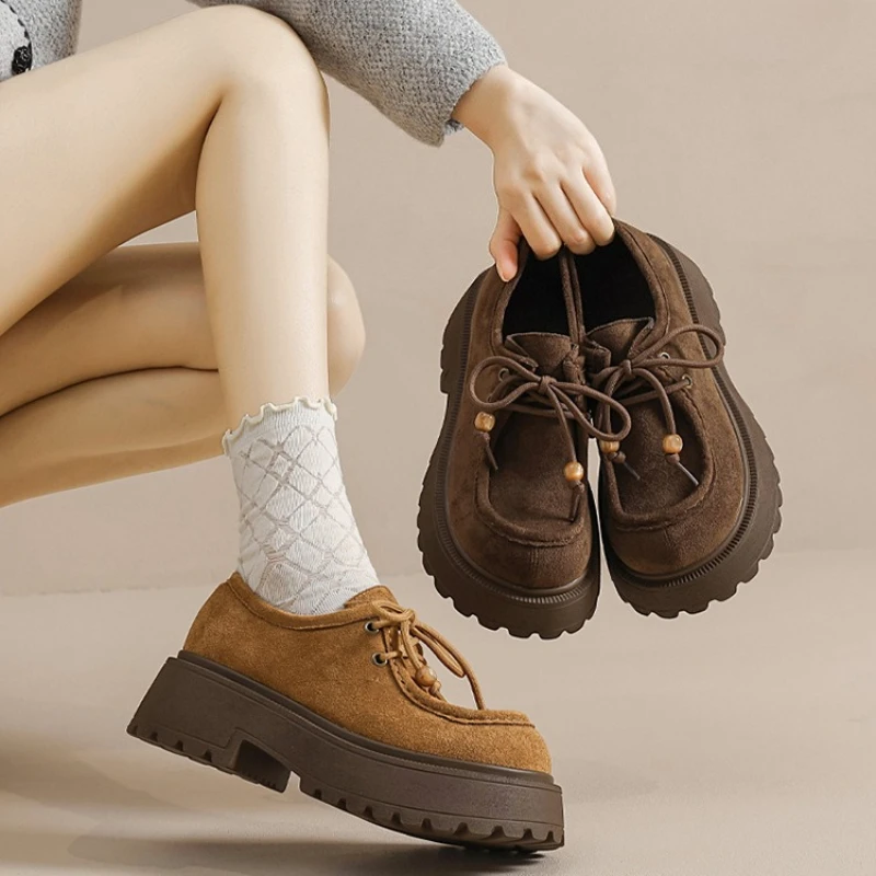 

Women's Loafers 2025 New Style Platform Heightening Front-covered Slippers Retro Women's Casual Half-slippers