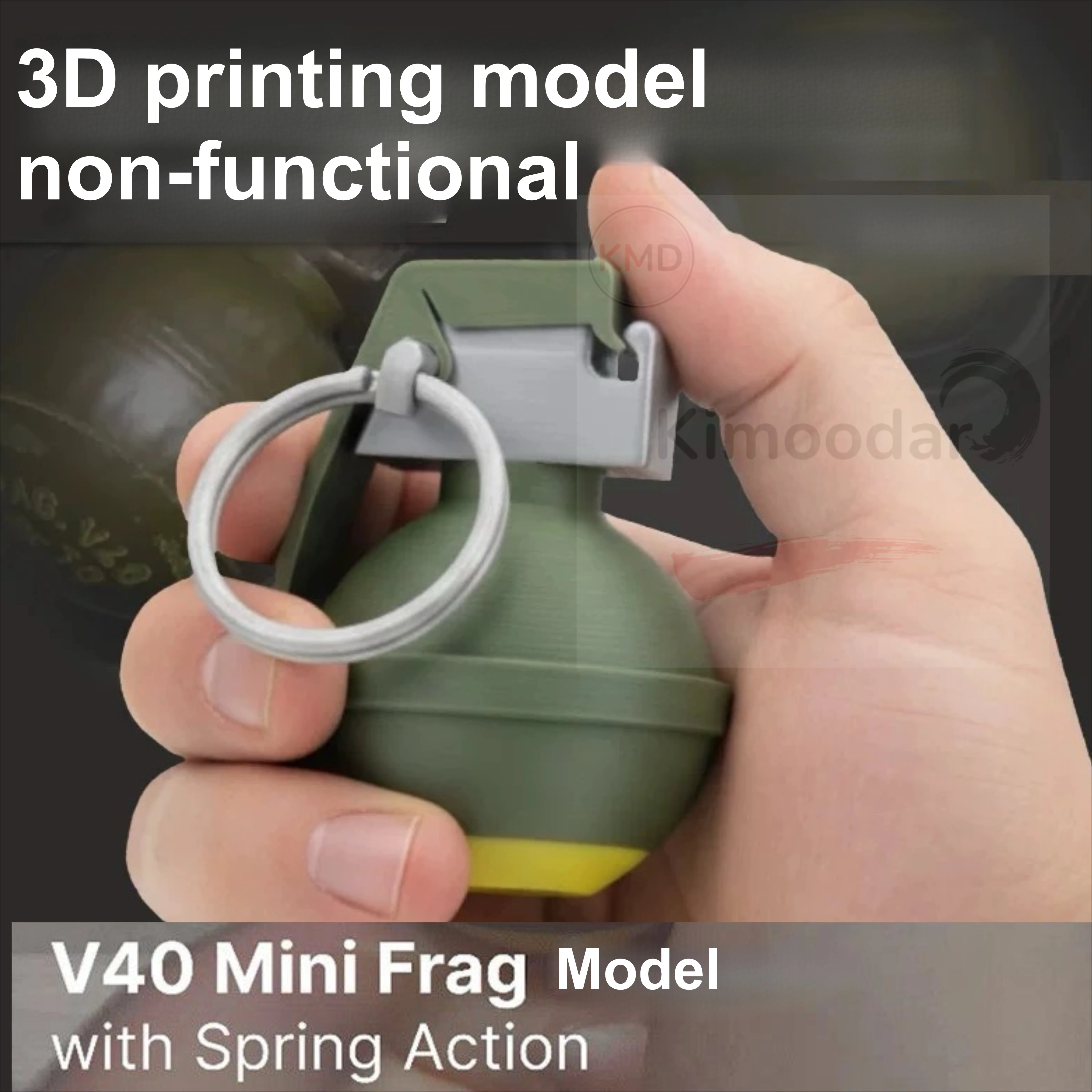 

3D-печатная мини-модель Frag V40, нефункциональный орнамент, украшение для рабочего стола для военных энтузиастов