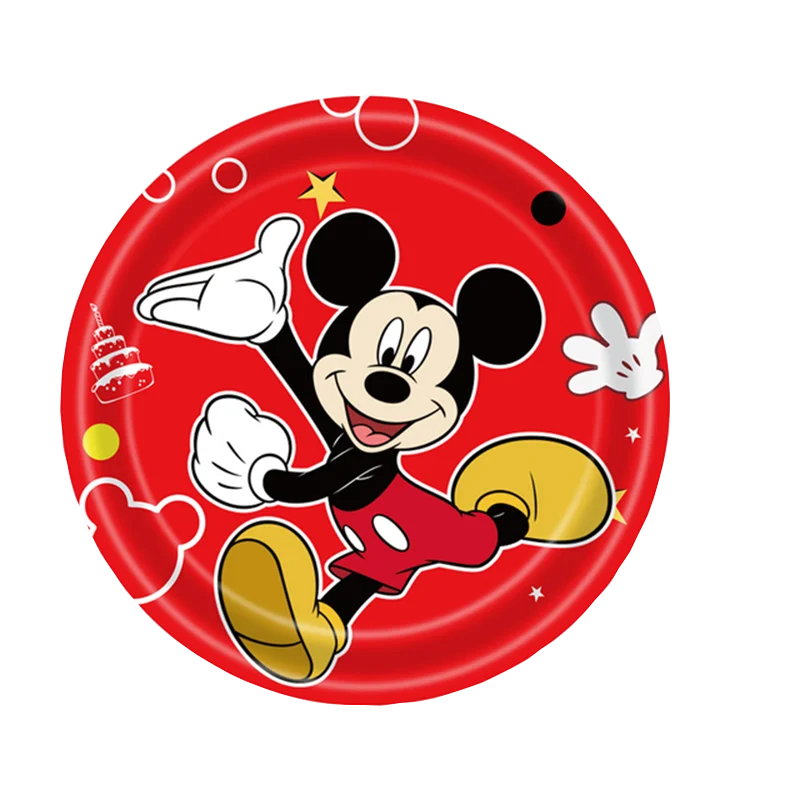 Disney new kids Mickey cartoon theme disposable paper plate, paper towel table, bra flag, knife, fork, spoon party decoration