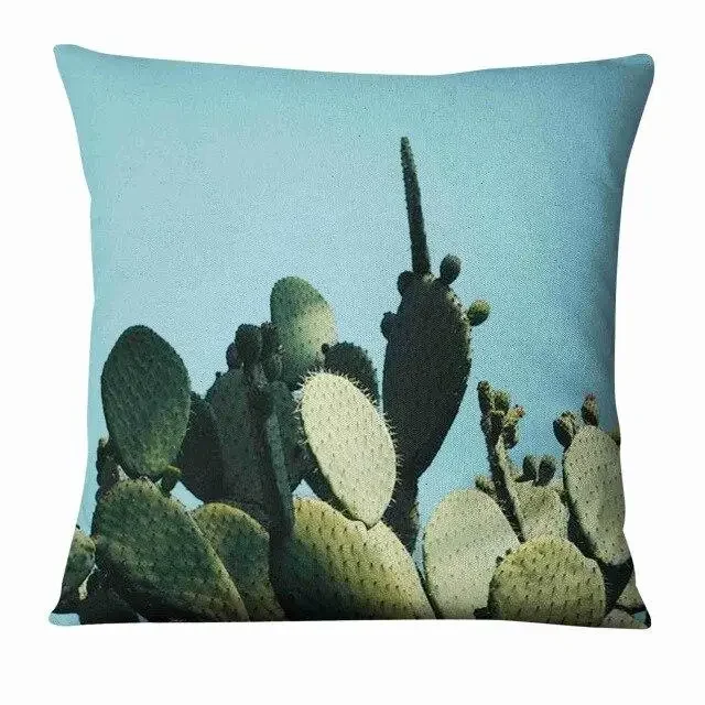 Tropical Cactus Plant Printed Cushion Decorative Pillow Fresh Green case Home Decor Sofa Throw  Almofadas Decorativa