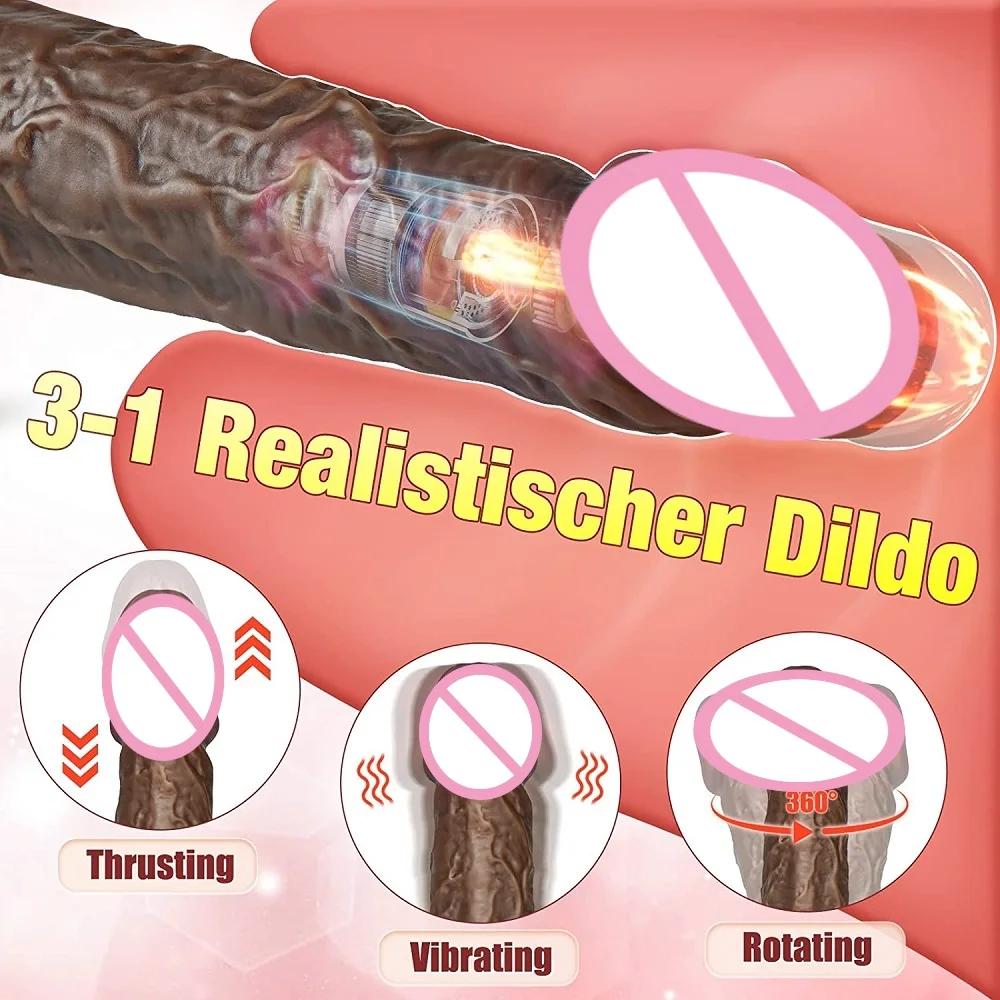 Realistic Dildo Thrusting Vibrators with 8 Thrusts & Rotations & Vibrations Strong Suction Cup Sex Toy for Women Big Anal Dildo